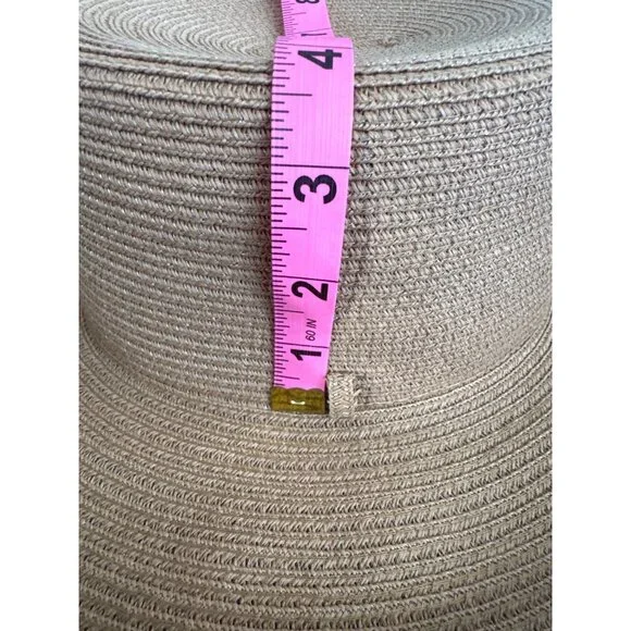 Scala Collection Women Wide-Brim Tan Straw Sun Hat Classic Boater Style - Picture 6 of 7